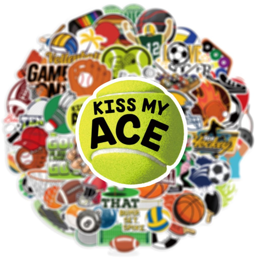 

[50 Pcs] DECO STICKER | STICKER DIY | JURNAL AESTHETIC [DS-143] Olahraga Bola Campuran Animasi Karakter Cartoon Sticker Koper, HP Laptop Tumbler Komputer