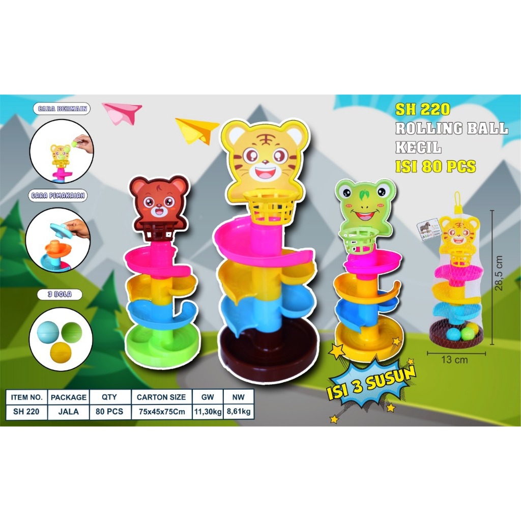 Mainan Rolling Ball Besar Bola Seluncur Kesayangna Anak Jual Grosir