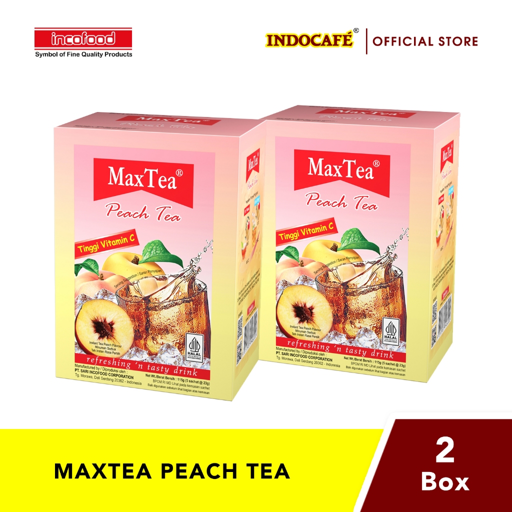 

2 Kotak MaxTea Peach Tea (5 sachet)