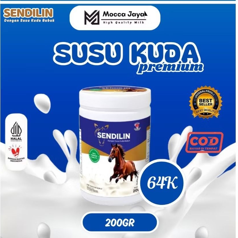 

PROMO SENDILIN-SUSU BUBUK KUDA SUMBAWA ORIGINAL EKSTRAK HERBAL(kayu manis,sereh,temulawak) 200GR Atasi Nyeri Sendi otot pinggang