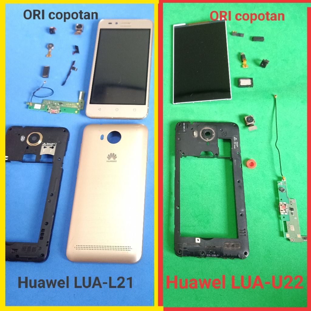 Sparepart Copotan Huawei Lua L21 / Lua L22 Original Copotan  Flex on of volume  vibrate  kamera  bac