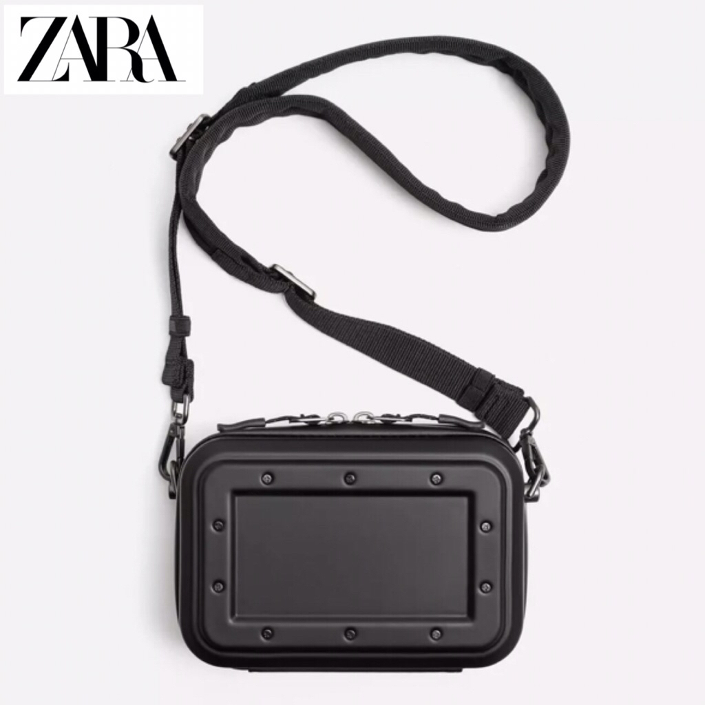 ZARA Men Box Crossbody Bag Tas Selempang Pria Black
