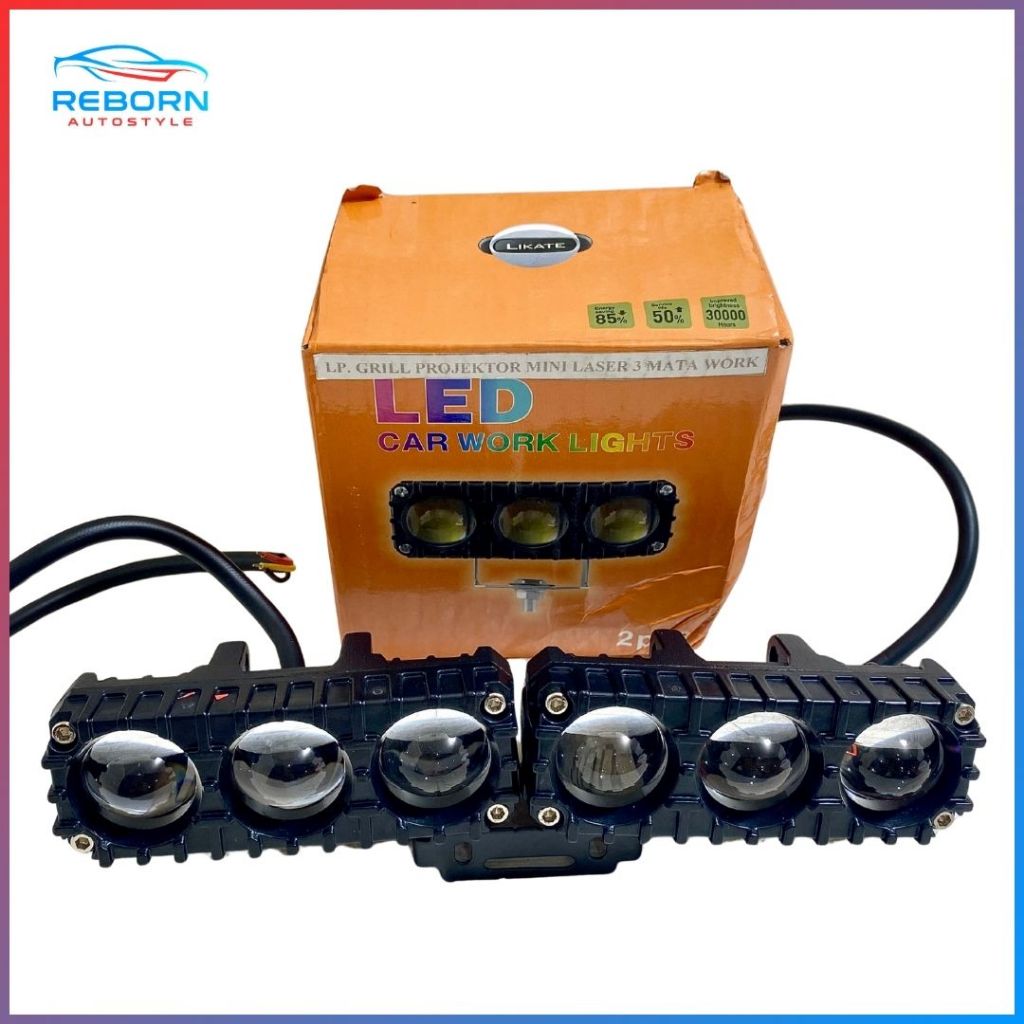 BT-4084 Lampu Grill Projektor Mini Laser 3 Mata Work lampu Tembak Lampu Sorot Motor-Mobil LED