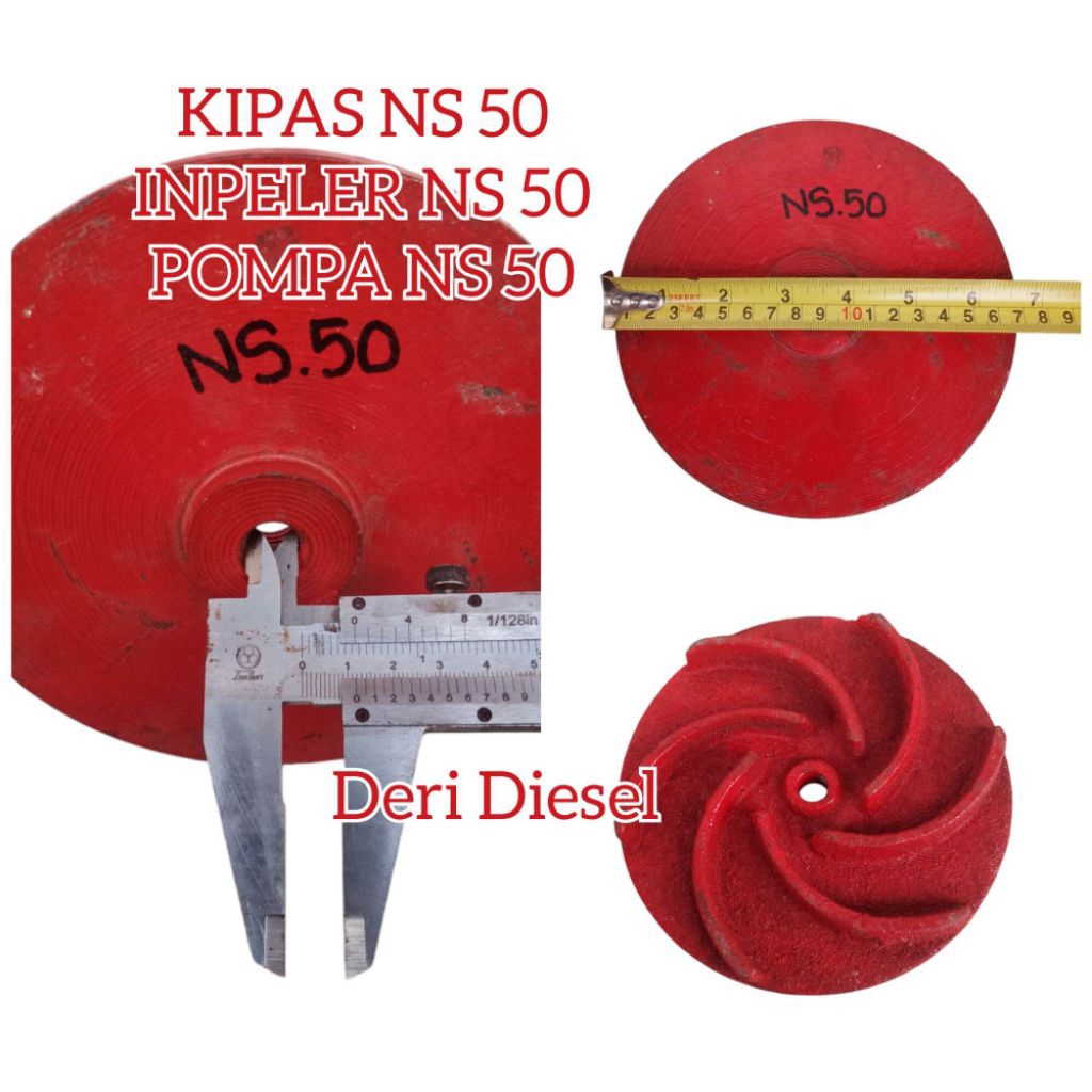 NS 50 kipas impeler pompa NS50 daun 6 / kipas pompa NS 50