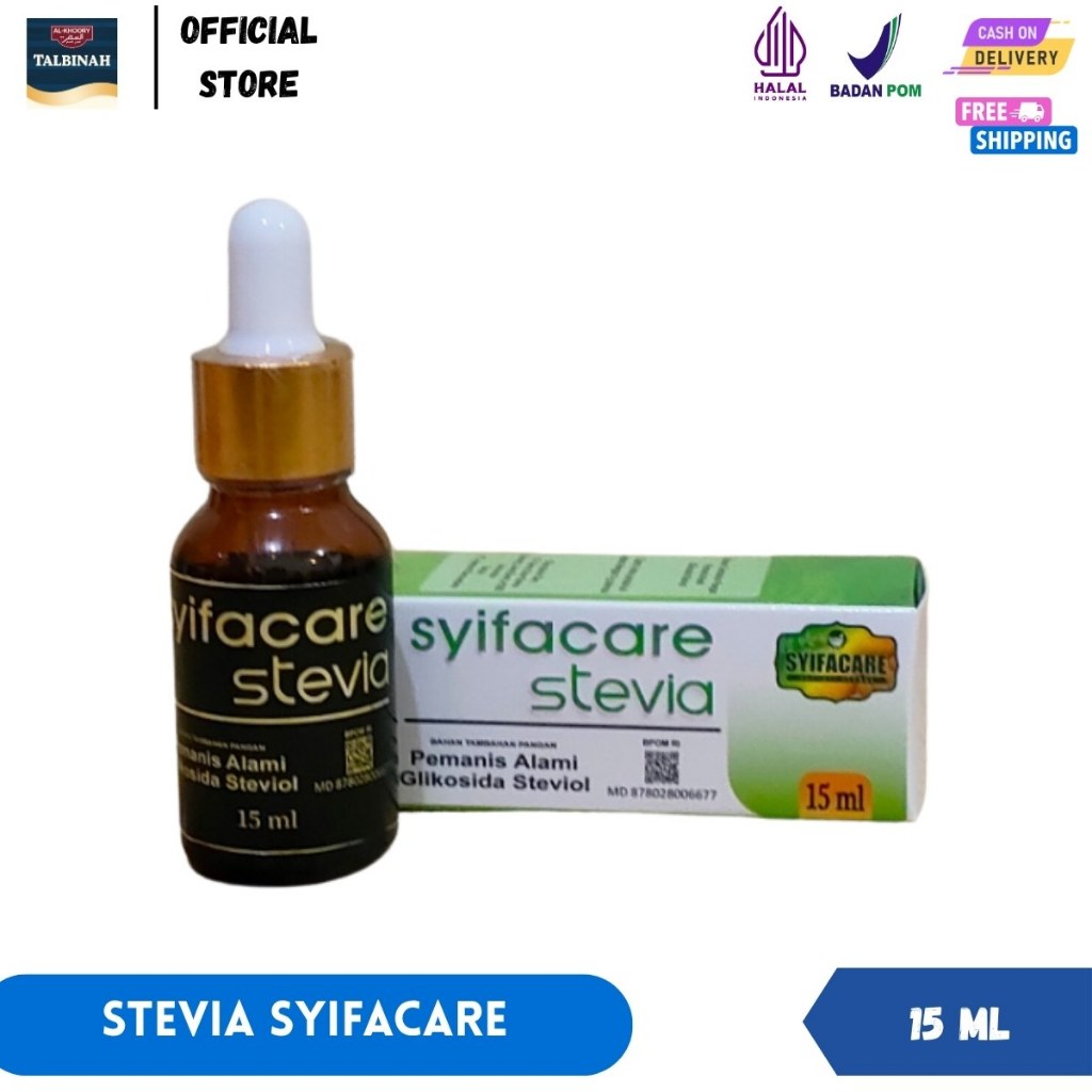 

STEVIA SWEETENER SYIFACARE 15ml - Pemanis Alami Pengganti Gula Cair - Non Kalori / Original BPOM