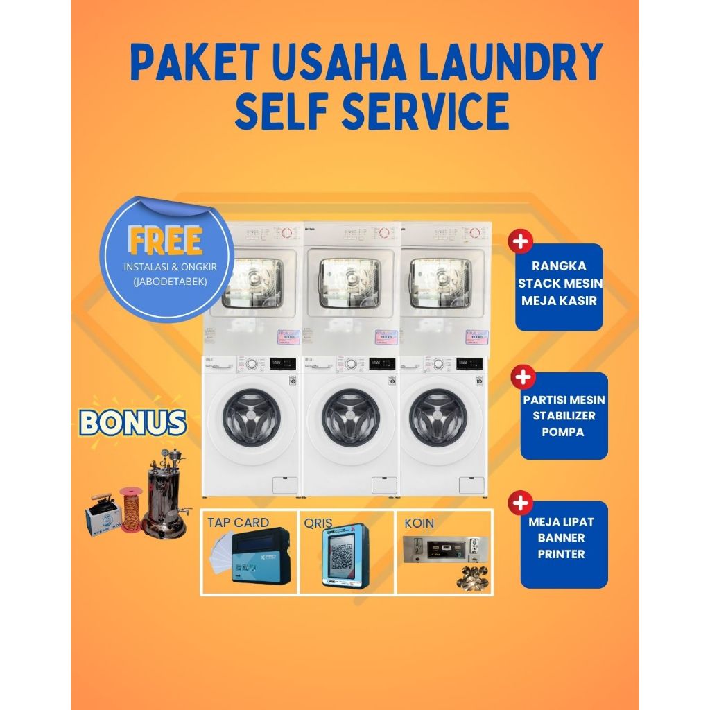 Paket usaha laundry koin ekonomis