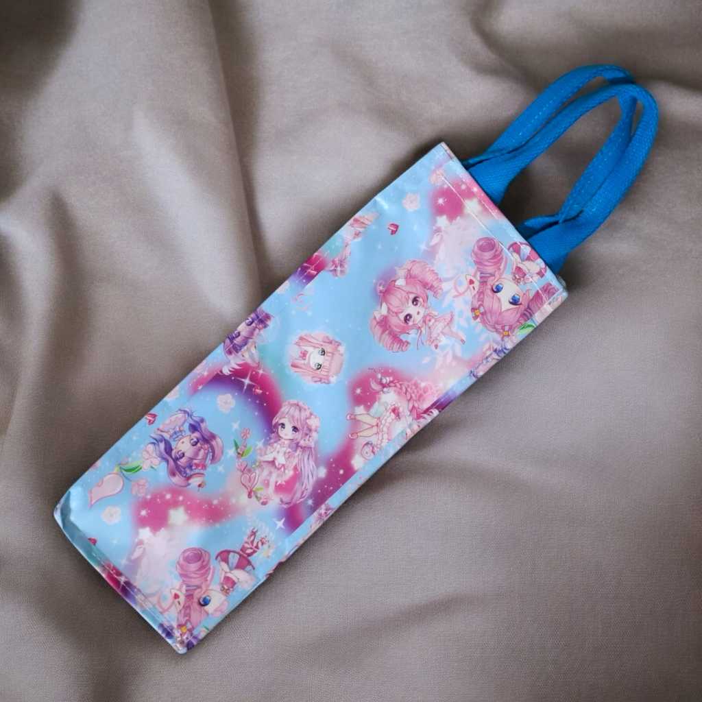 Tas Tumbler Botol 2 Liter Size 12 x 12 x 32 Cm Bahan Kanvas Waterproof Tebal Motif Anime Barbie Lucu