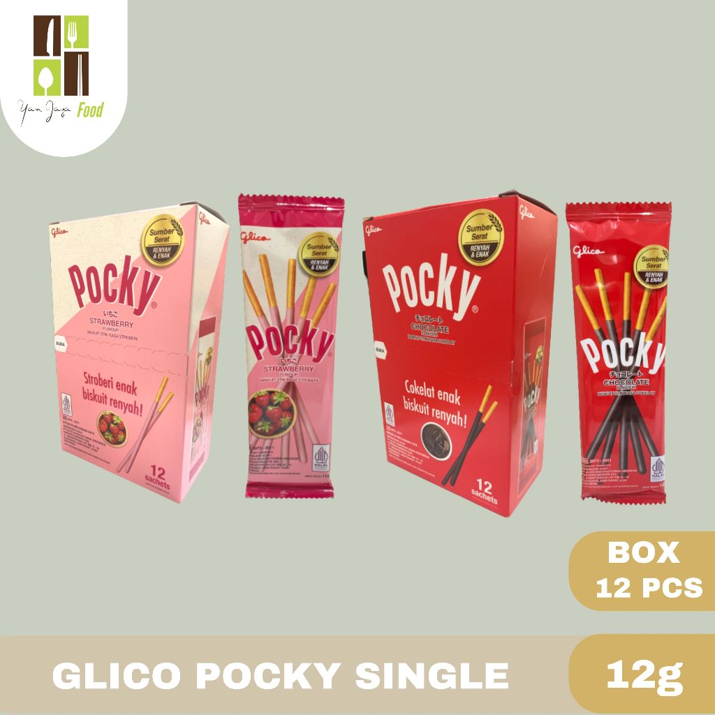 

Glico Pocky Single Biscuit Stick Rasa Chocolate/ Rasa Strawberry 1 Box