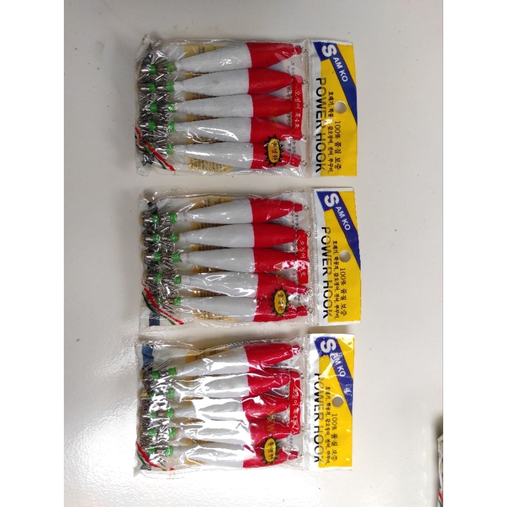 umpan cumi barang baru apolo merah putih Merek SAMKO POWER HOOK ukuran 4 paling laris