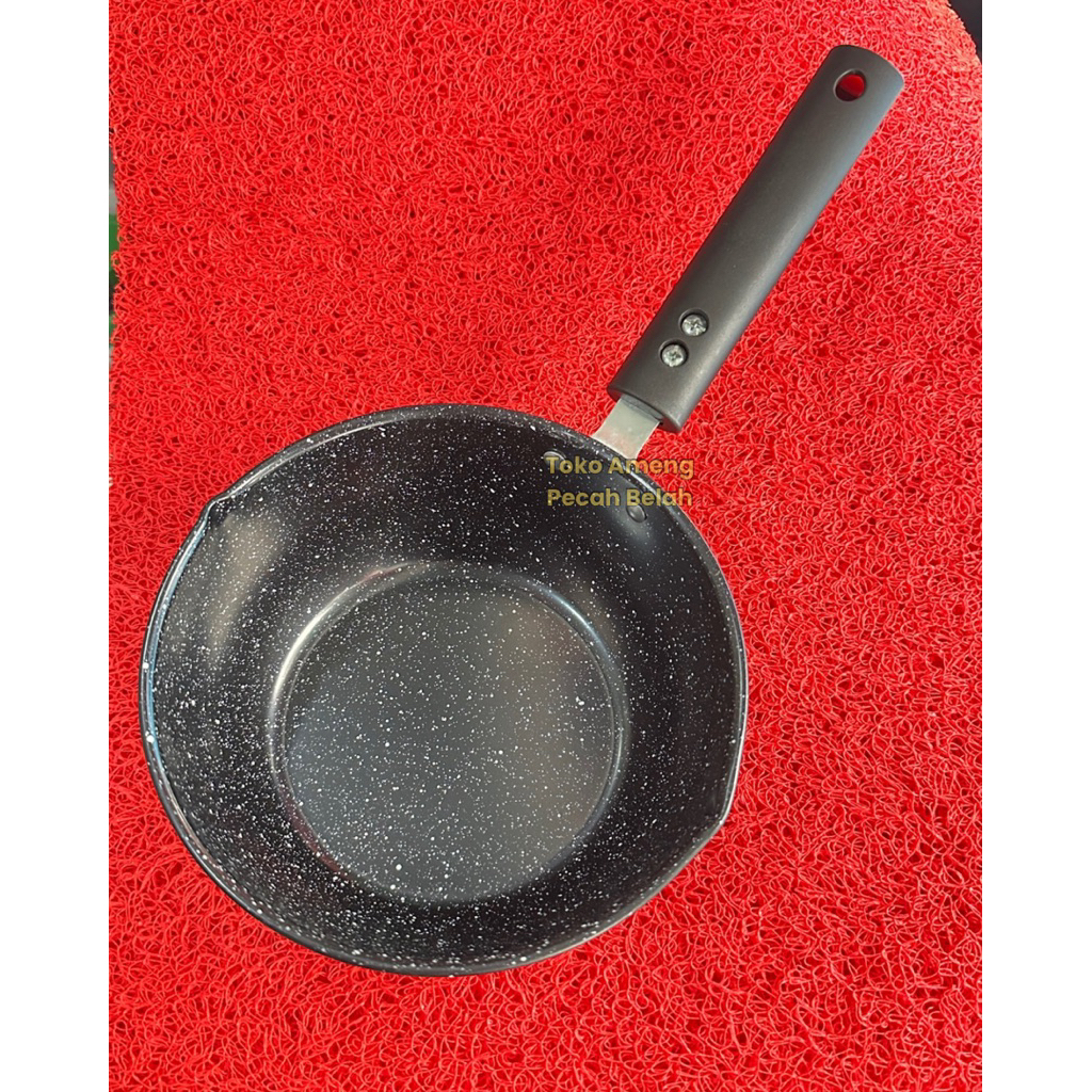 Panci Susu Serbaguna Enamel Hitam Marble Besar | Panci Masak mie