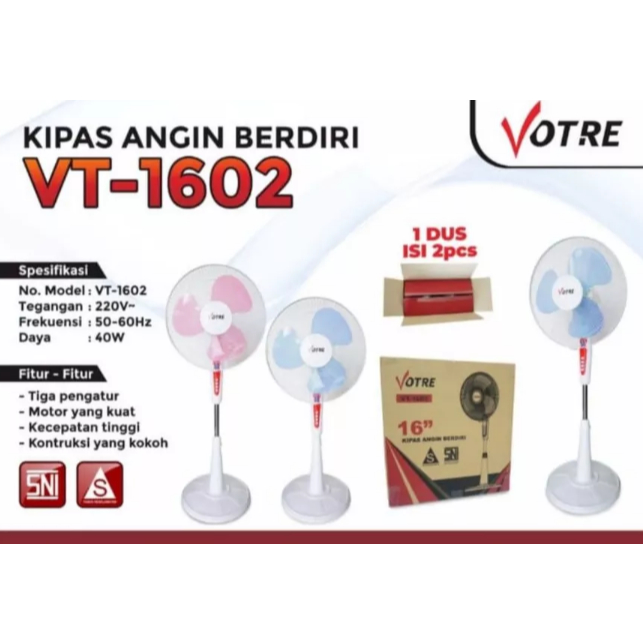 VOTRE KIPAS ANGIN BERDIRI 16" INCH VT 1602