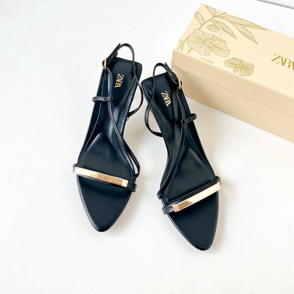Sepatu Zara heels 6 cm hitam black