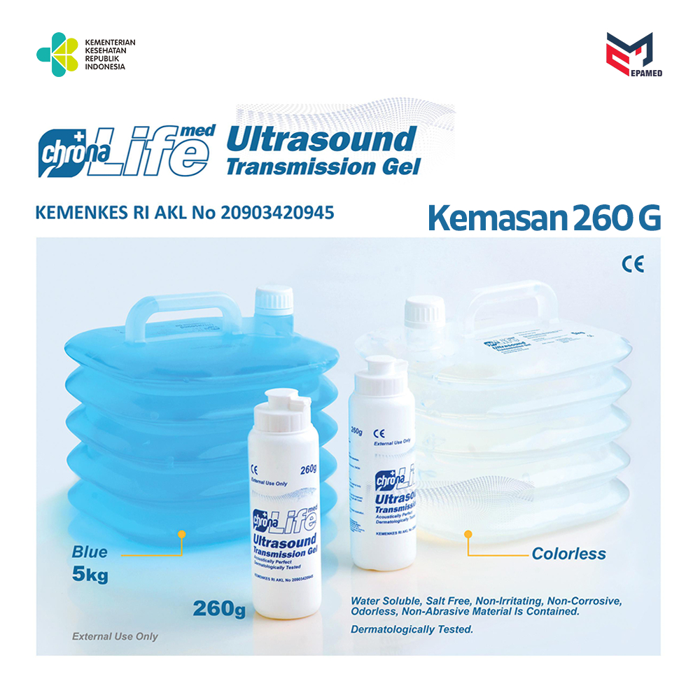Chrona Lifemed Ultrasound Transmission Gel | Gel jelly USG | Pelumas Gel USG Ukuran 260 G