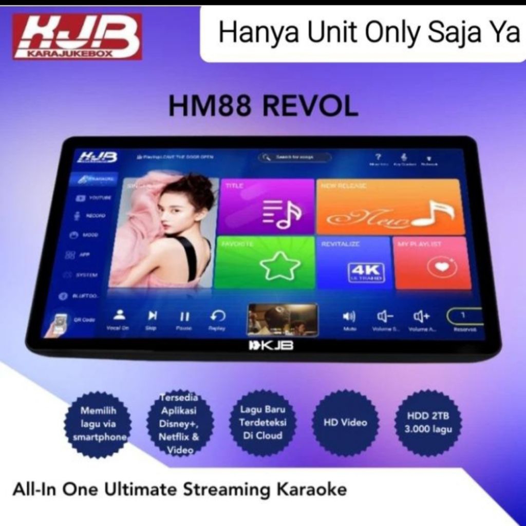 Player KJB Karoke HM88 Revol All-in one Ultimate Streaming