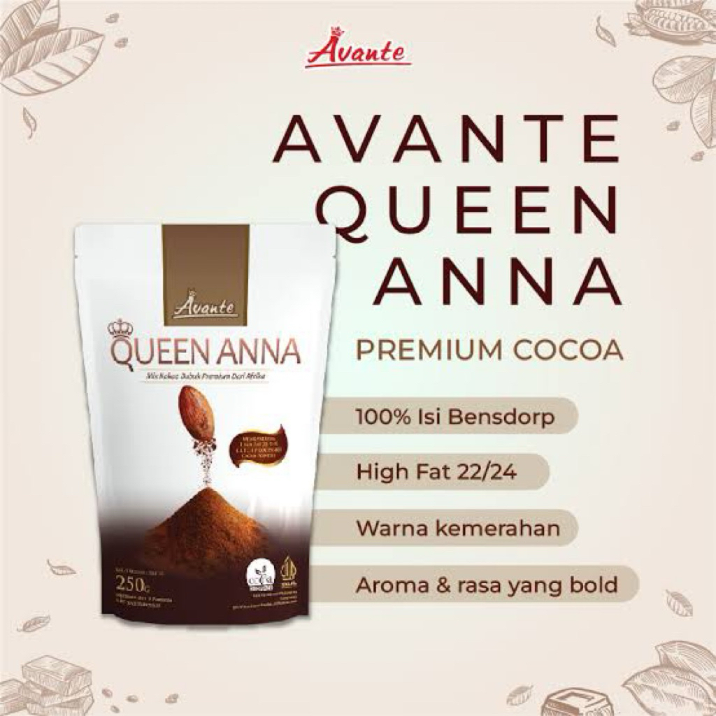 

Avante Queen Anna Cocoa Powder / Cokelat Bubuk kemasan 100gr & 250gr