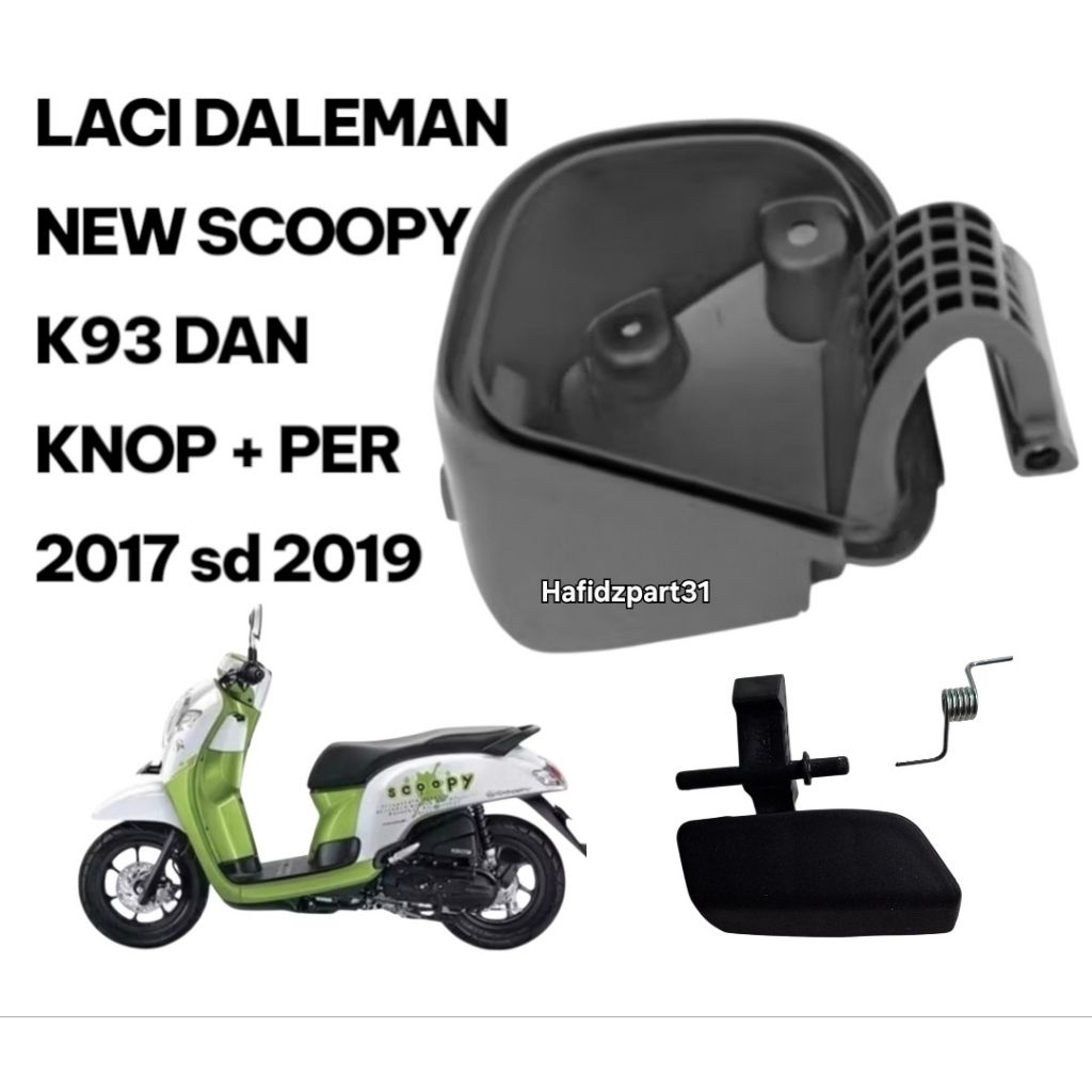 Sparepart Original AHM Tutup Laci Rak Kantong Scoopy eSP 2017-2020 + Knop Per