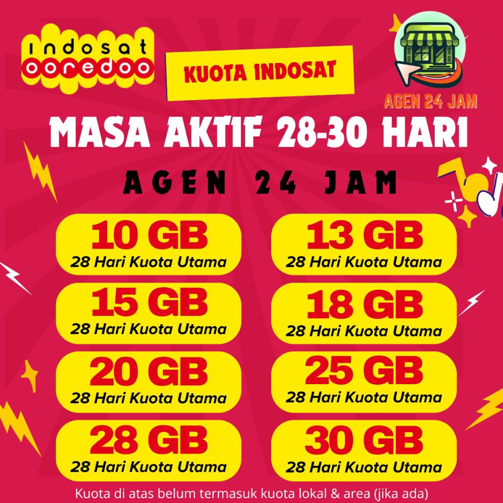 PAKET DATA IM3 INDOSAT DENOM BESAR MASA AKTIF 28-30 HARI / KUOTA INTERNET IM3 INDOSAT TERMURAH 24 JA