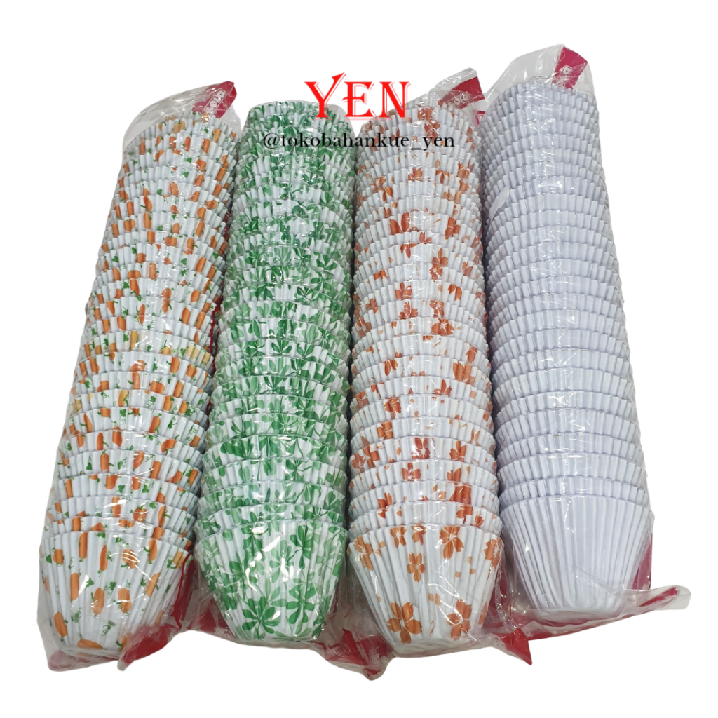 Fora Cup Kertas Bolu Kukus Putih Warna / Polos 127mm isi 500pcs