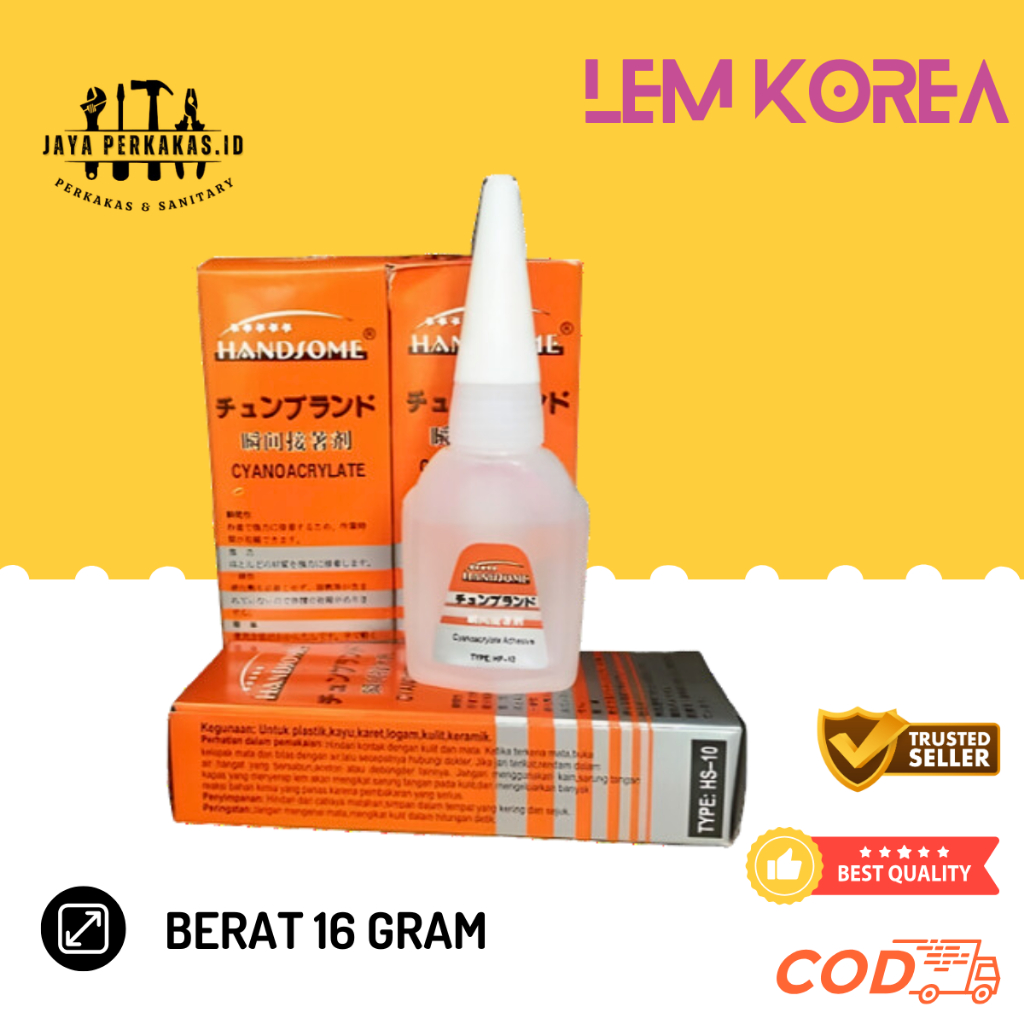 

Lem Korea Cair Handsome HS-10/ Lem Serbaguna/ Lem Korea Handsome/ Lem Besi