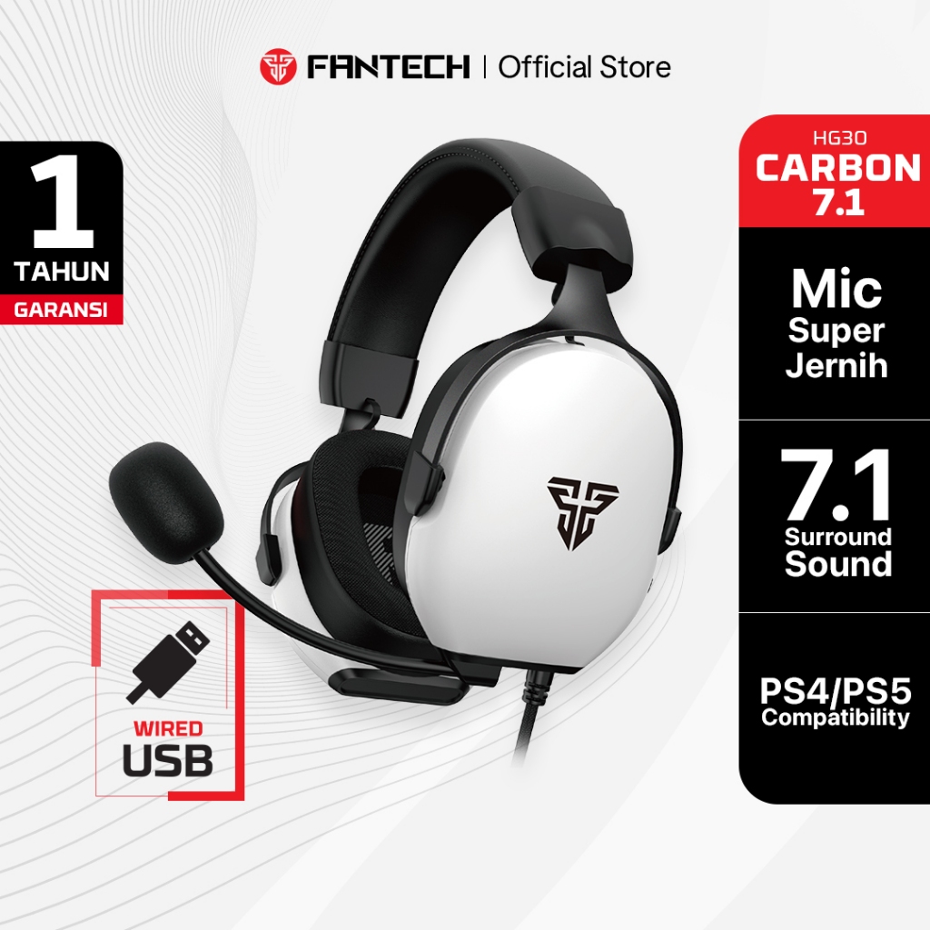 Fantech CARBON 7.1 HG30 Headset Gaming USB 7.1 Virtual Surround Sound  Mic Noise Cancelling, Driver 