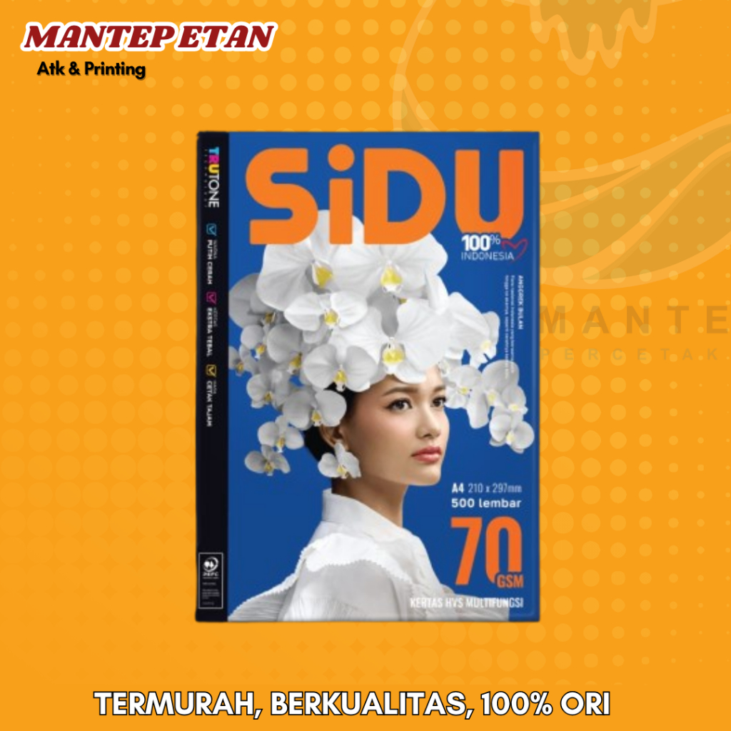 

KERTAS HVS SIDU WARNA PUTIH A4 1 RIM 500 LEMBAR ORIGINAL 100%