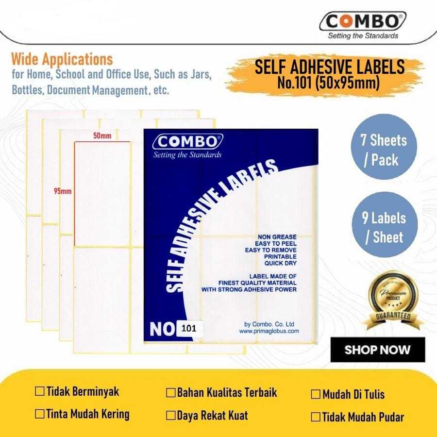 

Stiker Label No.101 50x95mm / Self Adhesive Labels 101 / Label Sticker
