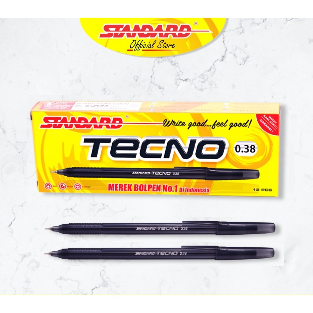 

Pulpen Standard Tecno 0.38 Ballpoint Pen Hitam 1 Lusin