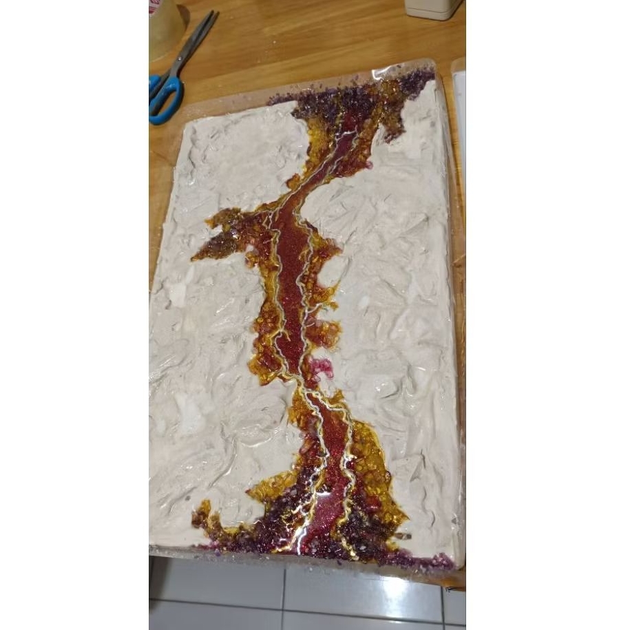 Hiasan dinding resin art estetik panel dinding resin estetik artistik