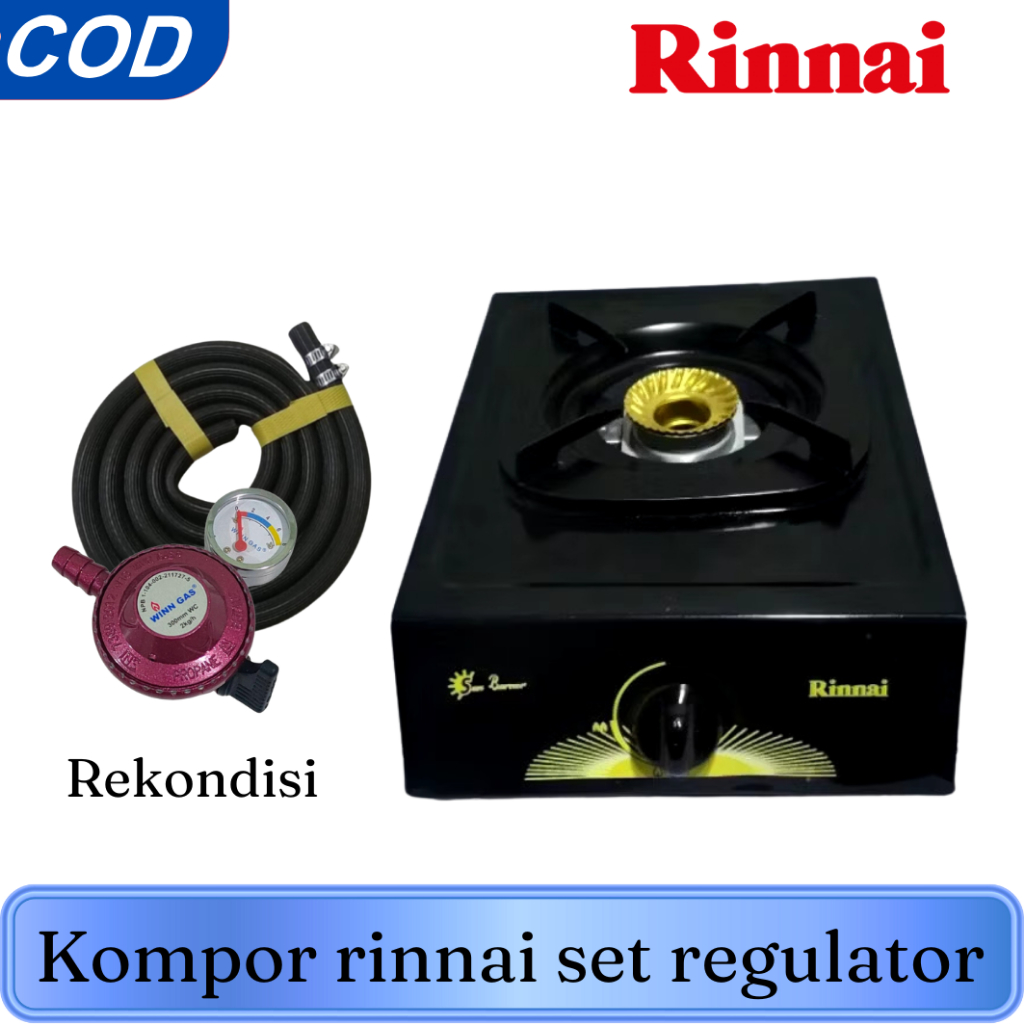 KOMPOR GAS RINNAI 1 TUNGKU REGULATOR + SELANG