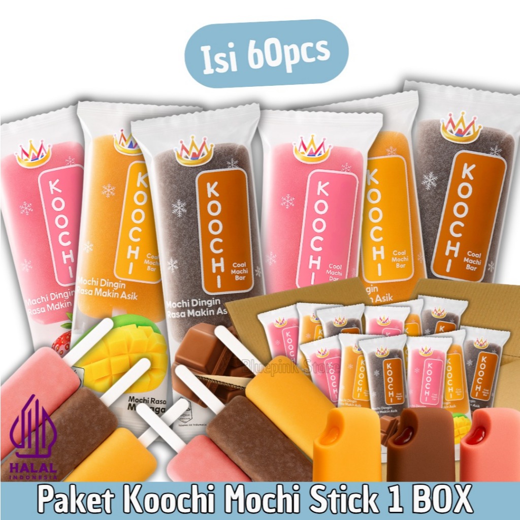 

KOOCHI MOCHI STIK 33g ISI 60 PCS – Mochi Isi Selai Lumer | 3 Varian Rasa (Cokelat, Mangga, Stroberi) |