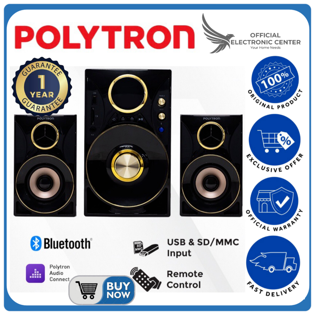 SPEAKER POLYTRON PMA-9310 PMA9310 PMA 9310 MULTIMEDIA SPEAKER AKTIF BLUETOOTH EXTRA BASS POLYTRON SP