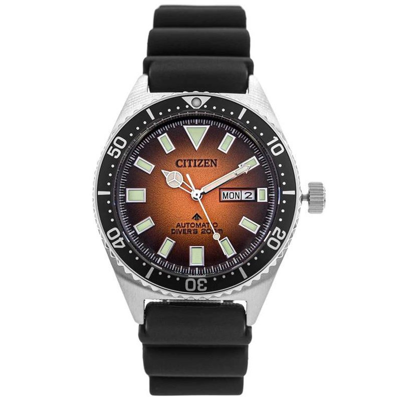 Citizen Promaster NY0120-01Z Jam Tangan Pria Automatic Diver Orange Dial Black Strap Original