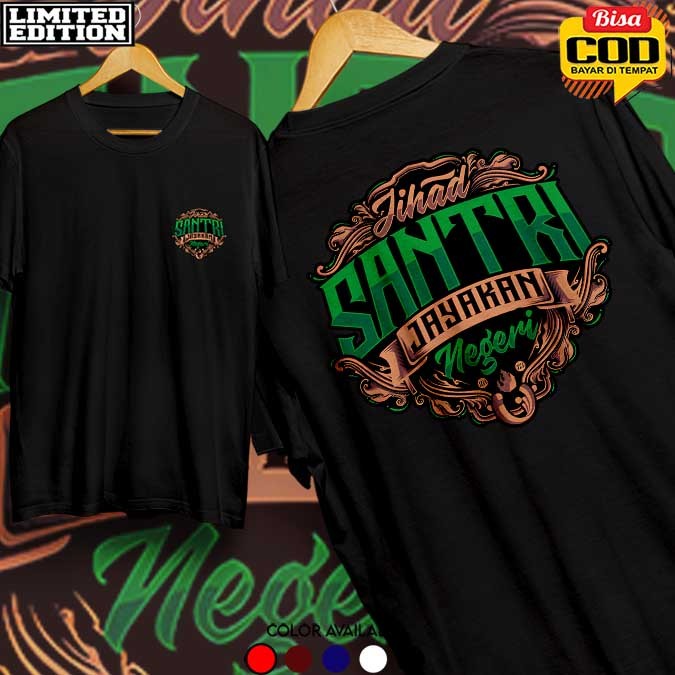 Kaos jihad santri rayakan, pesantren Kaos Santri Culture Bisa COD Kaos Pria kobong