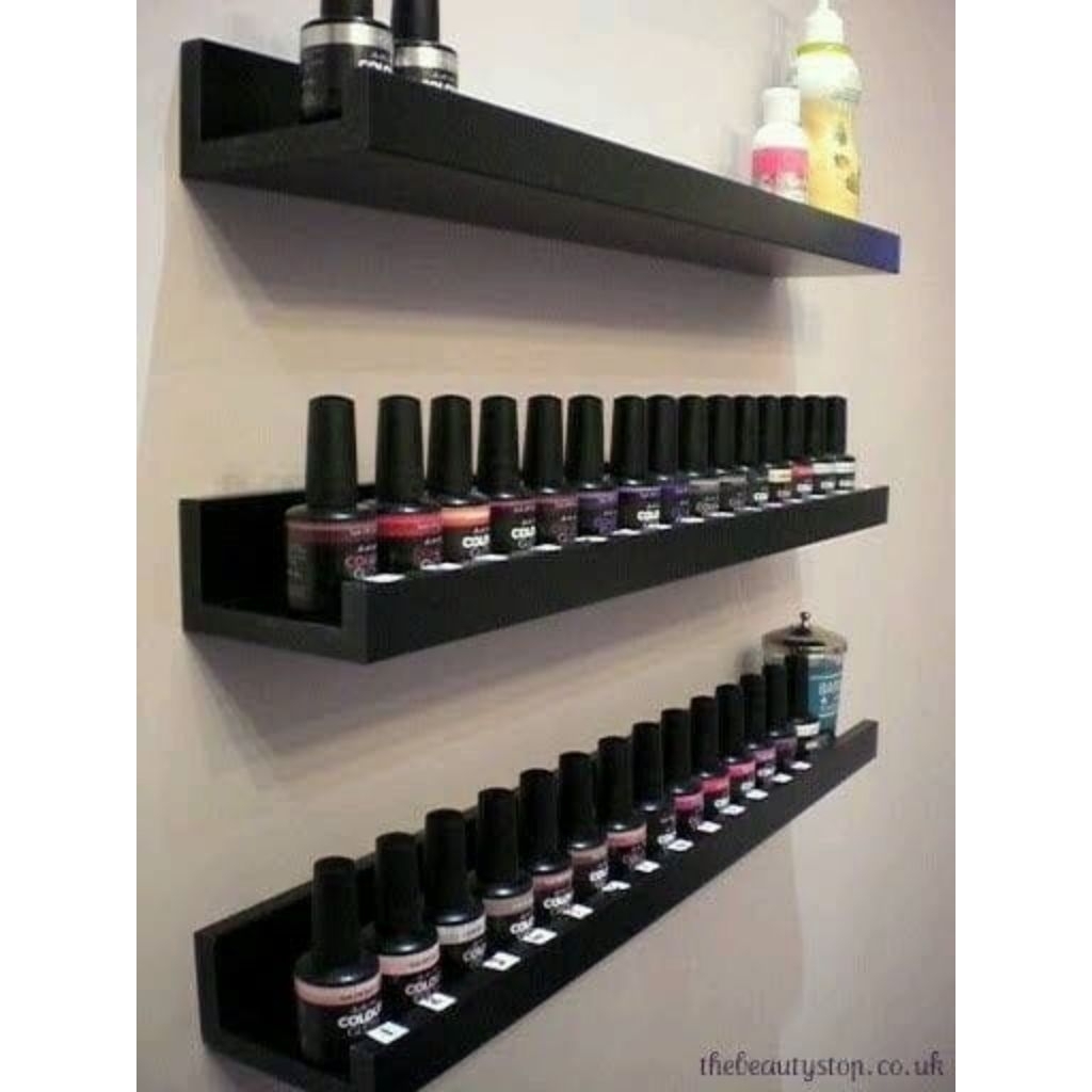 Rak kutek bentuk L/Rak dinding ambalan minimalis/rak pajangan Dinding/Rak kutek nailart murah/Rak ca