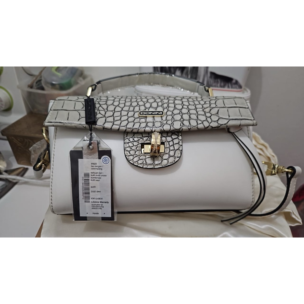 tas donini vigo croco white cantik
