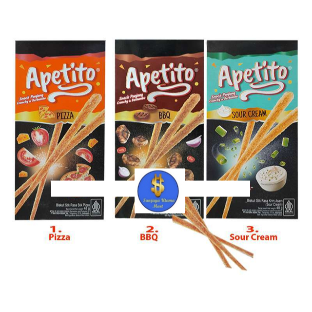 

Apetito BBQ Flavored Crunchy Snack Stik - Appetito Pizza Barbeque Creamy Snack
