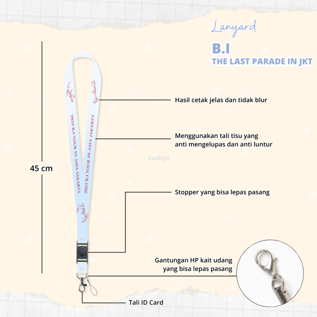 

READY STOCK Lanyard B.I THE LAST PARADE TOUR in Jakarta Kpop BI kim hanbin kimhanbin han bin Konser JKT Indonesia INA K-Pop Tali Gantungan HP PC ID Card Cahol Card Holder