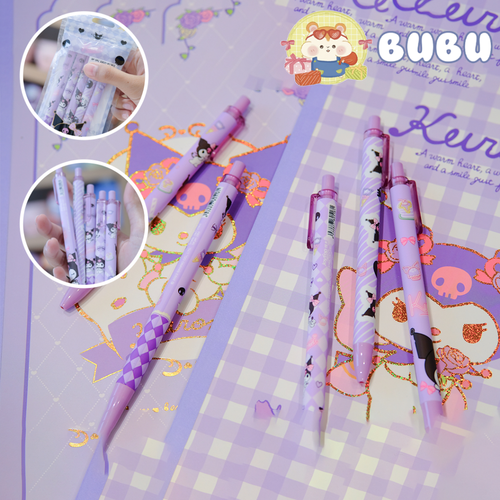 

BUBU Bolpoint Pulpen Sanrio Karakter Lucu | Kuromi Melody Cinnamoroll Pochacco | Satuan Box Set