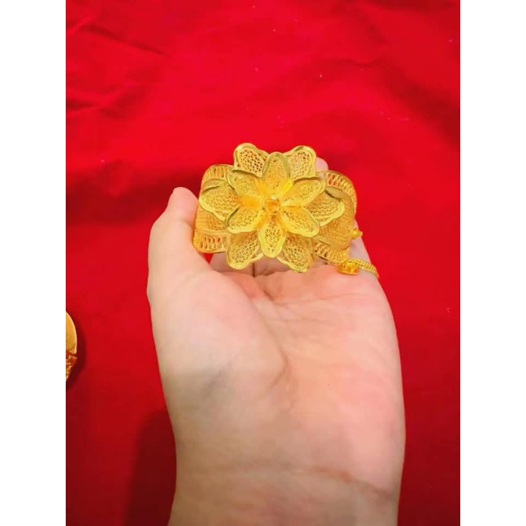 gelang bunga Kendari lapisan emas 24k