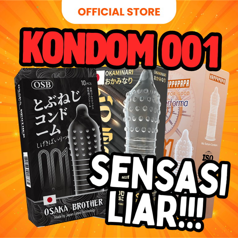 Kondom 001 Premium Bergerigi Berduri Tahan Lama Super Tipis Original Sensasi Hot Varian Terlengkap