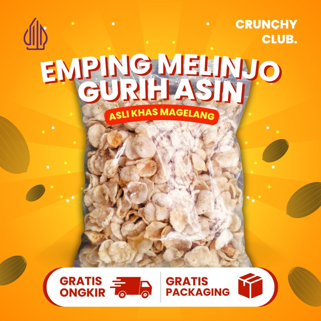 

Emping Melinjo Gurih Asin 500 gr by Crunchy Club