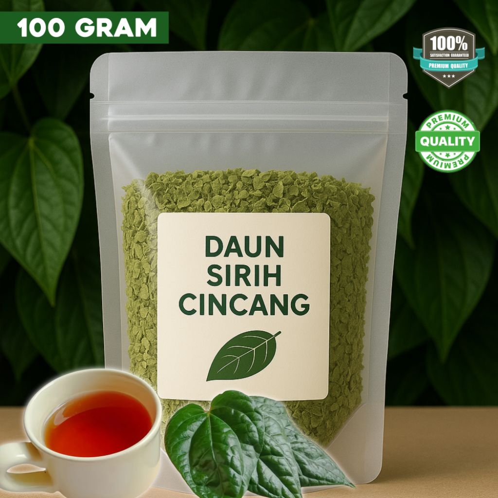 

Daun Sirih Kering Giling Kasar - Teh Daun Sirih Alami Tanpa Kimia - Herbal Teh Daun Sirih