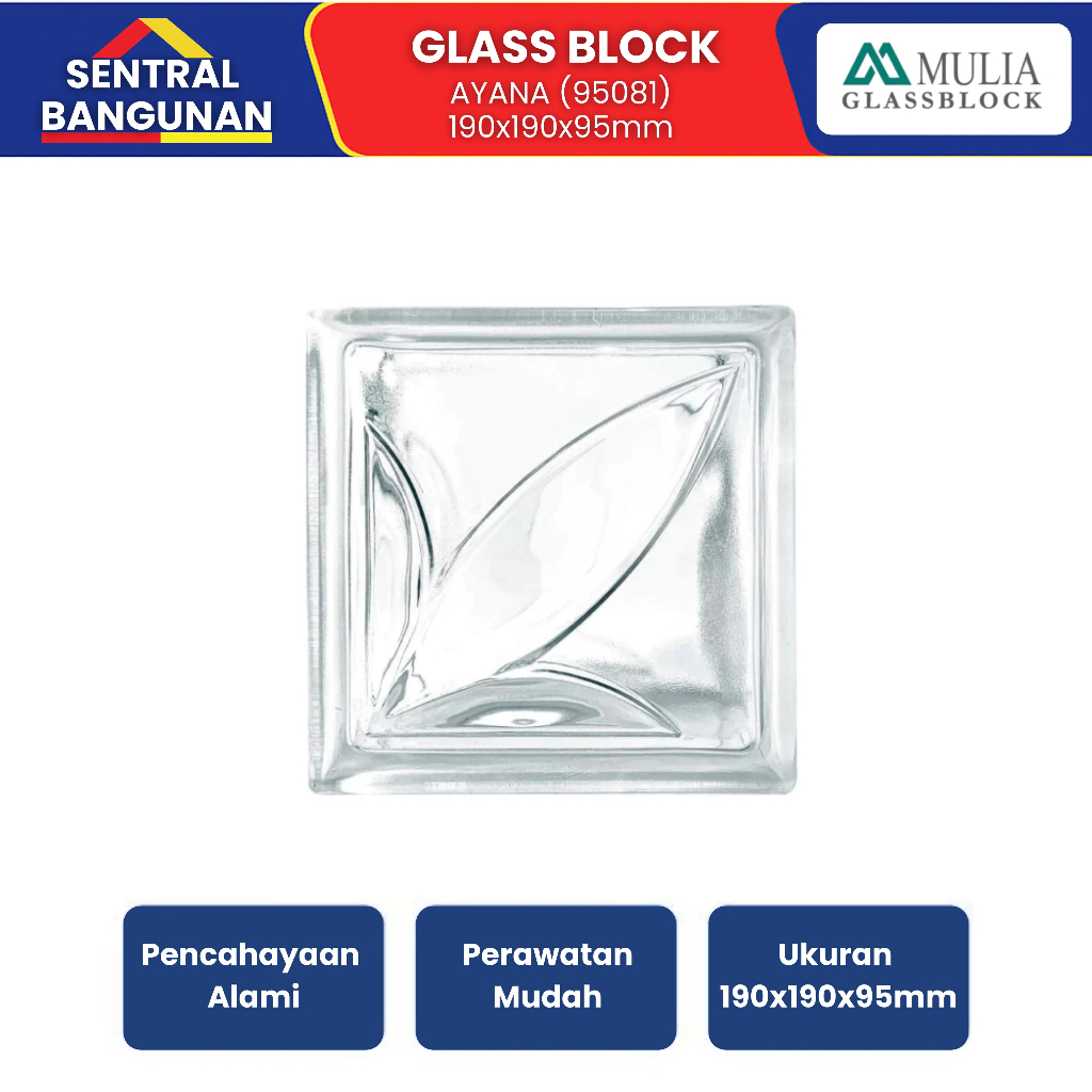 Mulia Glass Block / Glass Blok Kaca Rumah Baru Motif Ayana 95081 | 1 buah (1 pcs)