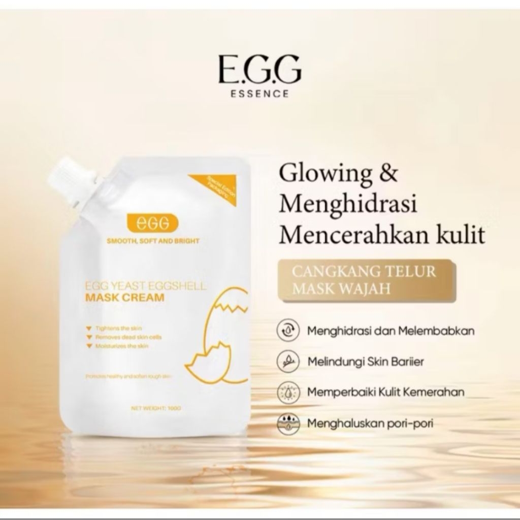 EGG YEAST EGGSHELL MASK CREAM / MASKER WAJAH / MASKER WAJAH CANGKANG TELUR