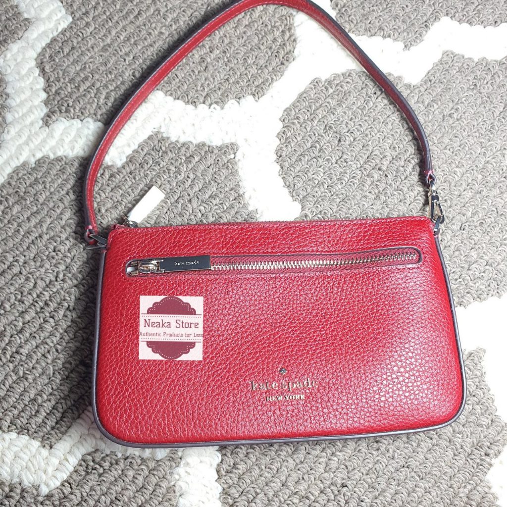 Wristlet KS Leila pebbled leather convertible red currant K6088