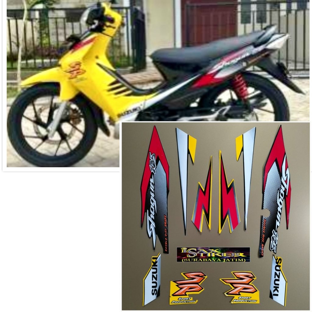Striping Original Suzuki Shogun SP 125 kuning tahun 2005 2006