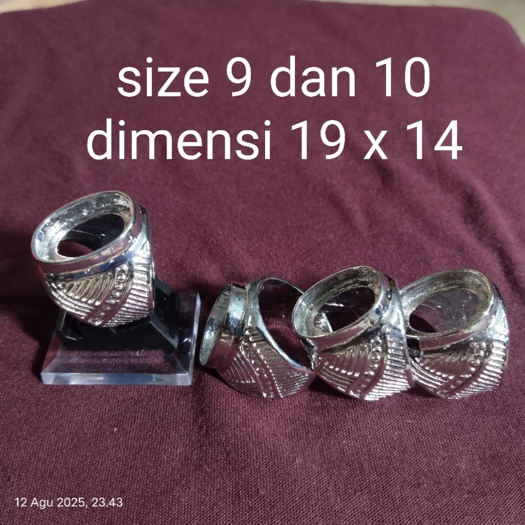 Ring emban cincin titanium rhodium tanam