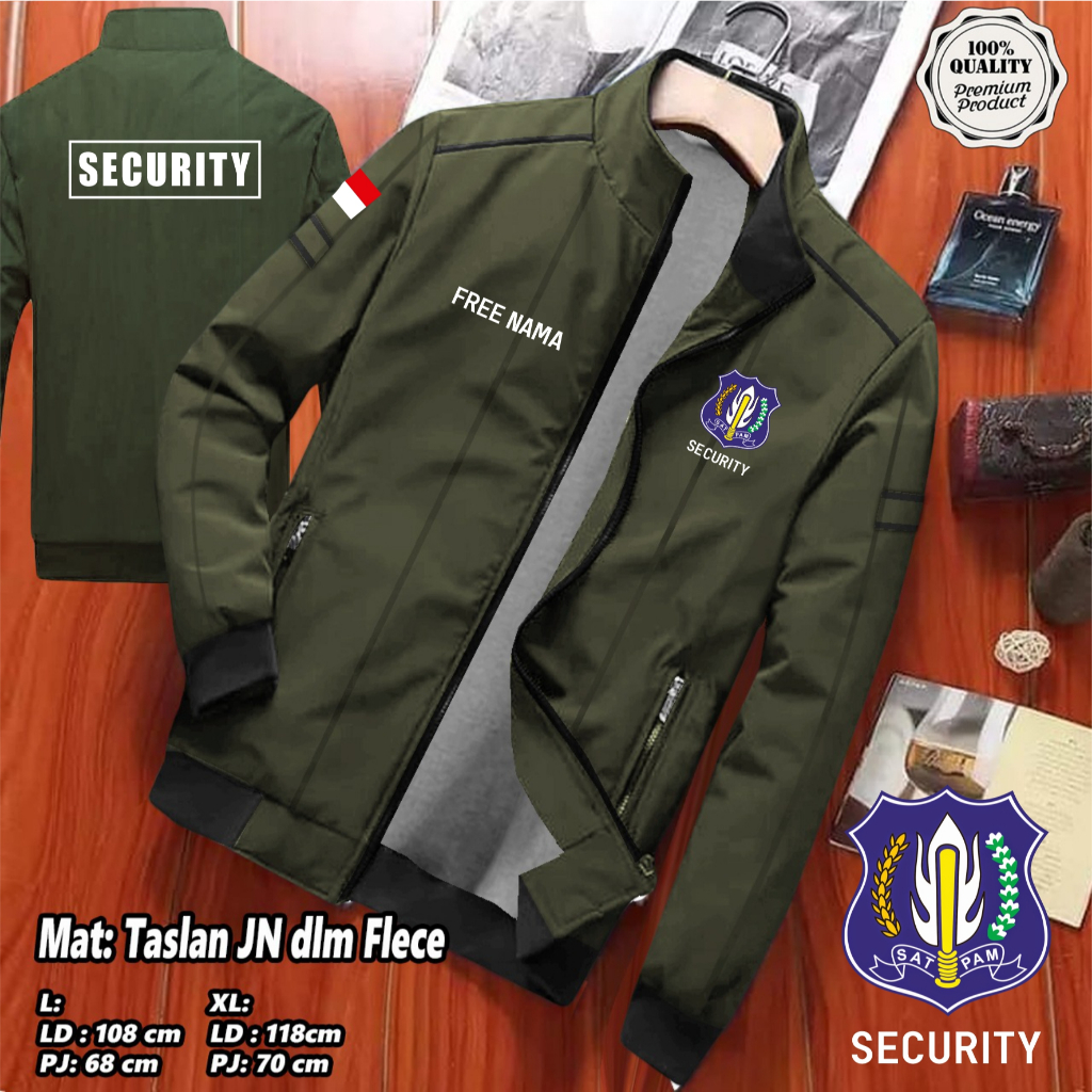 Jaket SECURITY / Jaket SATPAM / Jaket Keamanan Bahan Parasut Tebal / Jaket Pria Wanita