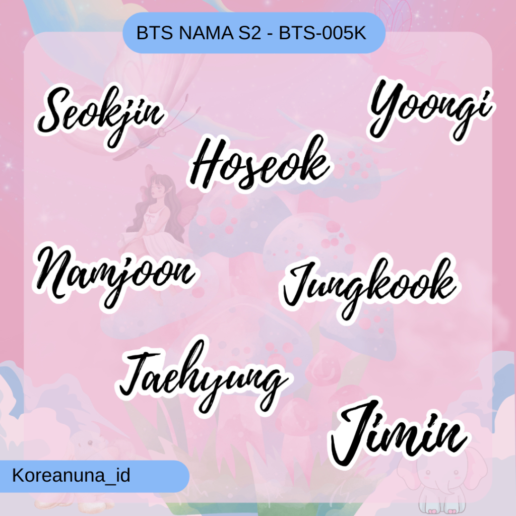 Sticker Kpop Bities Nama Member Aesthetic Stiker Deco Jurnal Buku Catatan Glossy Waterproof Premium