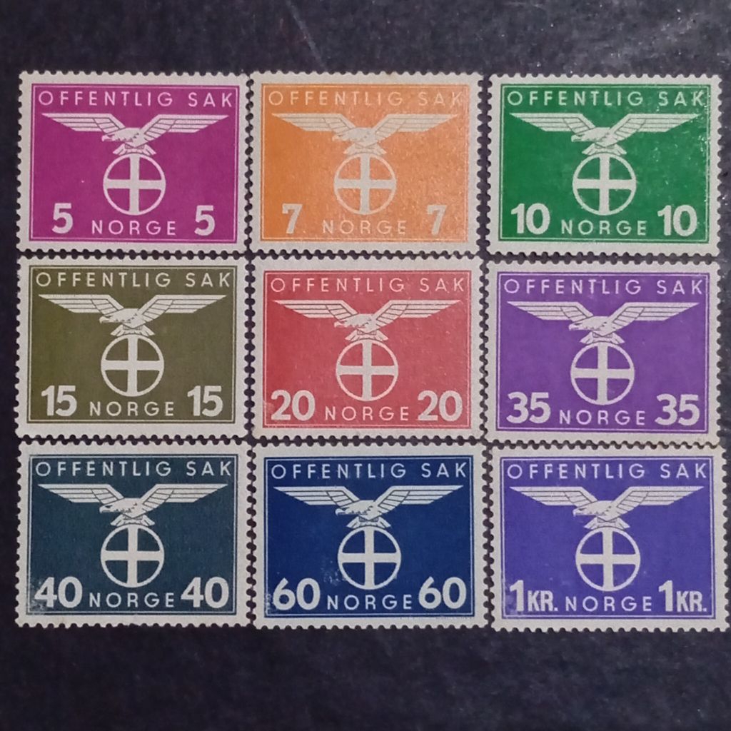 

Prangko Norwegia 1942 -1944 Sun Cross & Eagle